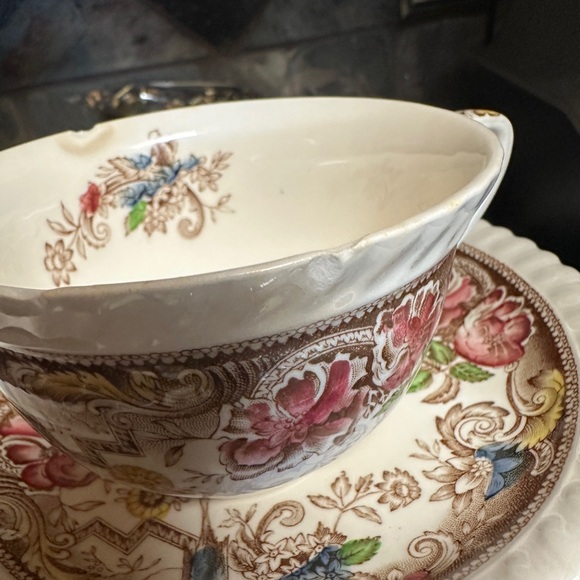 Vintage Johnson Brothers Devonshire Brown Floral 4 pc set. - Picture 6 of 6